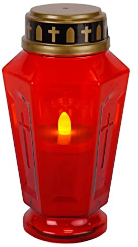 Star Trading Lámpara LED Tumba Tumba Luz Farol Grab Vela 15,5 cm Rojo 068 – 61