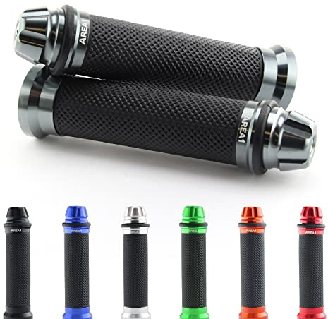 Area1 Empuñaduras Universales para Manillar de Motocicleta, 22+24mm, Punos para Scooter Agarraderas Moto 7/8, Antideslizantes, Dome Gris, compatible con KSR Aprila