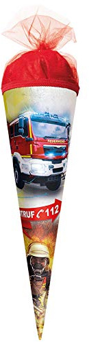 ROTH Gift School Cone Fire Brigade 35 cm Small Round Tulle Closure Fireman Car