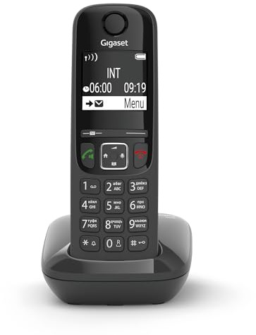Gigaset AS690 - téléphone DECT sans fil - grand écran à haut contraste - excellente qualité audio - profils sonores réglables - fonction mains libres - protection des appels indésirables, noir