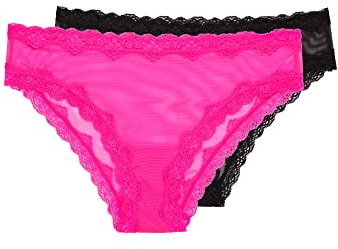Smart & Sexy Donne Lace Trim Cheeky Panty Confezione da 2 - Multicolore - X-Large