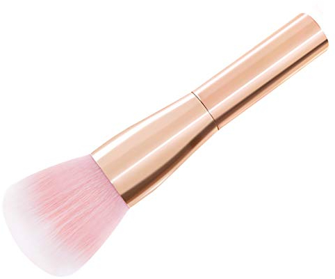 TRIXES Pennello fard - fard blush - Pennello per trucco professionale cosmetica - Pennello bellezza - Copertura omogenea completa - Per viso guance e zigomi - Rosa oro