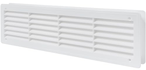 Vent Systems 18 x 5 Inch White Plastic Door Air Vent Cover Grill - Home, Garage Louvered Vent - Register Interior Door Grille - Door Vents for Interior Doors Two Sided