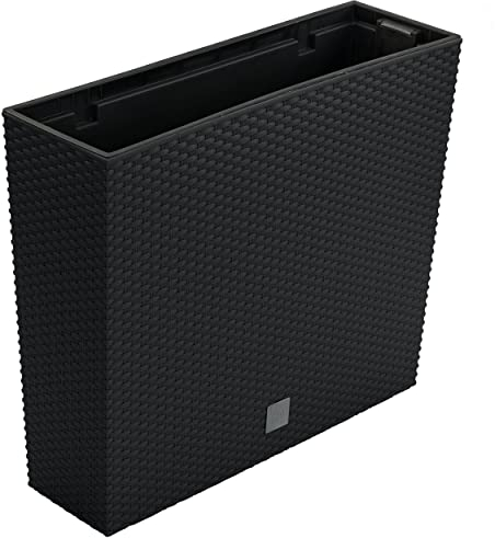 botle Fioriera da balcone, 58 x 18 x 50 cm, effetto rattan antracite