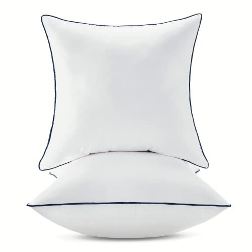 Ichrysania Juego de 2 Cojines Rellenos de Almohada con Funda 100% Algodón, Relleno de Almohada para Sofá (2, 18 x 18)