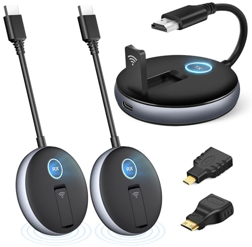 Wireless hdmi Transmitter and Receiver,hdmi funkübertragung（1 Sender und 2 Empfänger） Multi Screen.Nehmen Sie Laptop,Kabel Boxen,Kameras zu projizieren Bildschirme zu Fernsehern oder Projektoren