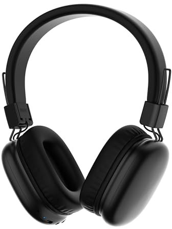 awatrue Auriculares Niños, Cascos Inalambricos Bluetooth Niños, Límite de Volumen de 85/94dB, Micrófono Integrado, 50 Horas de Reproducción, Diadema Headphones Niño, para Escuela, Viaje (Negro)