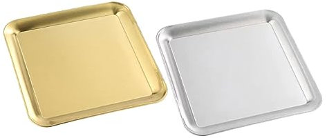 GRIRIW 2pezzi Dessert Inossidabile Vassoio BBQ Rectangolare per e Snack e Versatile per Picnic e Barbecue