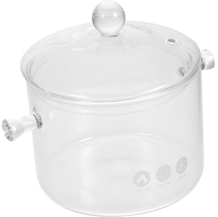Abaodam Marmite Transparente Avec Couvercle Hermétique Et Poignées Ergonomiques Pour Mijoter Des Soupes Ustensile De Cuisine Verre Pour Cuisinière