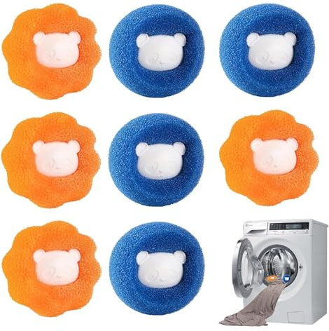 HNYGS-EU Quita Pelos Mascota, 8 PCS Atrapa Pelos Lavadora Mascotas, Bola de Lavado Reutilizable para Eliminar el Pelo de Las Mascotas en la Lavadora
