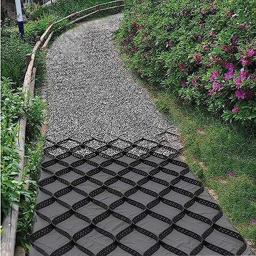 Estabilizador de rejilla de grava permeable de 5 cm de profundidad, tapete plegable para grava tamaño nsiCell 1 x 2 m, para calzadas y paisajismo