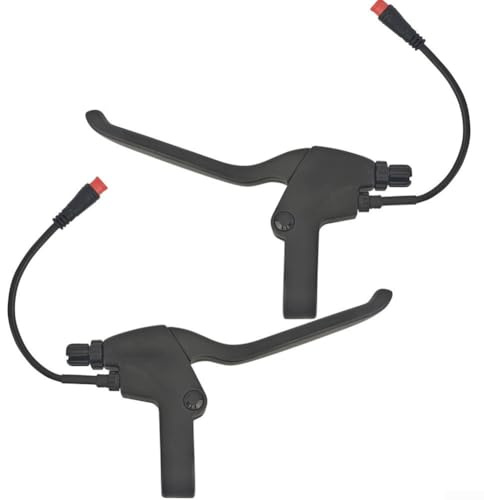 TDCuizent Palancas de freno de bicicleta eléctrica de aleación de aluminio con interruptor de apagado de 2 pines 2 Y interfaz para bicicleta eléctrica, scooter, monopatín, mango extendido de 118 mm