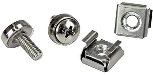 StarTech.com Paquete de 20 Tornillos M5 de 12mm y Tuercas Jaula para Armarios Rack - con Herramienta de Instalación - Cage Nuts