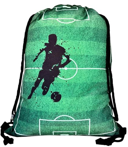 HECKBO Mochila niñas y niños - con dibujos de fútbol - se puede lavar a máquina - 40x32 cm - para el la escuela, para hacer deporte - mochila, zapatillero, bolso, bolsa de deporte para fútbol