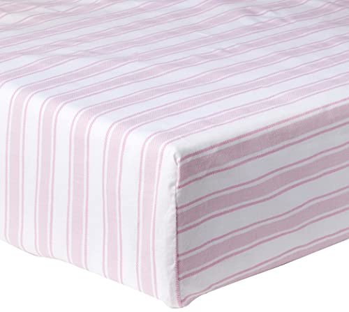 Bianca Check and Stripe Cotton Single Fitted Sheet Pink