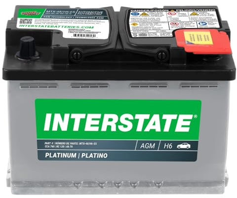 Interstate Batteries Automotive Battery 12V 70Ah (Group Size H6, 48) 760CCA SLI AGM Automobile Replacement Battery for Cars, SUVs, Sedans, Trucks (MTX-48/H6)