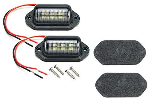 JZK 2 uds. Luz de matrícula de coche 12V 24V, luz LED de matrícula para camión remolque, luz de matrícula de motor, luces laterales LED para coches autocaravanas caravanas furgonetas camper