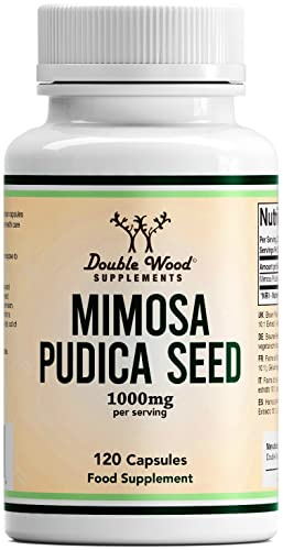 Double Wood Mimosa Pudica Seed Supplement | 120 High Strength Mimosa Pudica Capsules - 1000mg per Serving | Mimosa Pudica Seed Extract 10:1 | Non-GMO & Gluten Free (120 Capsules)