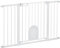 PawHut Türschutzgitter Treppenschutzgitter Hunde Absperrgitter Schutzgitter für Haustier Hundegitter Klemmbefestigung Metall ABS Weiß 75-131 x 76 cm