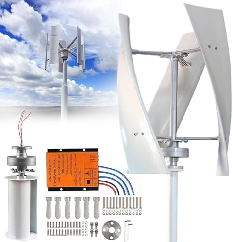 HTIANMM Kit d'éolienne à 3 pales générateur de Moulin à Vent 7000 W générateur d'énergie éolienne Verticale à lévitation magnétique permanente avec contrôleur pour Un Usage Domestique,220V