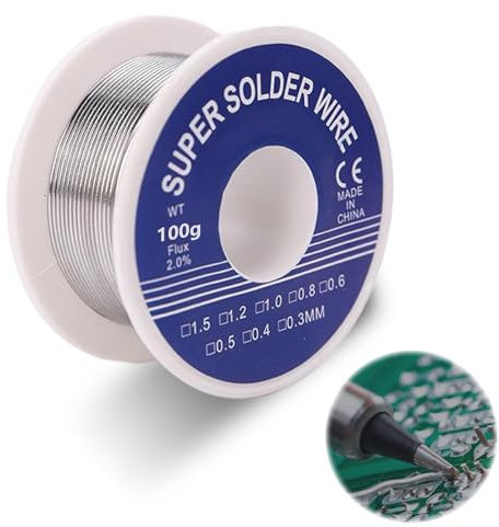 MAEXUS 1,0 mm 100 g d'étain à souder avec flux pour bricolage, étain à souder avec noyau de colophane, fil à souder, pour la réparation de composants de circuit électronique et la création de