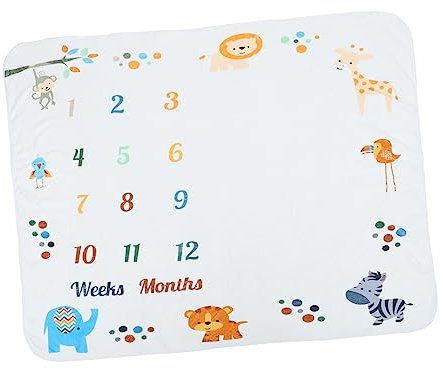 CRILSTYLEO Monatsdecke Für Neugeborene Aus Flanell Meilensteindecke Als Fotorequisit Angenehm Zu Berühren Einfach Zu Verwenden Stpchen