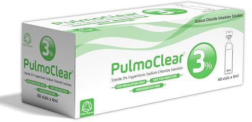 Pulmoclear Sterile Hypertonic Saline 3% Solution for Inhalation - 60x4ml Single-Dose Vials for Inhalation (Pack of 60 vials) – Preservative Free