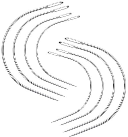 JIYIN C Form Gebogene Nähnadel, Nähnadeln Ledernadel Sattlergarn Ledernadeln Leder Sattlernadel Perücke C Gebogene für Nähnadeln Ledernähen Dicken Stoffen