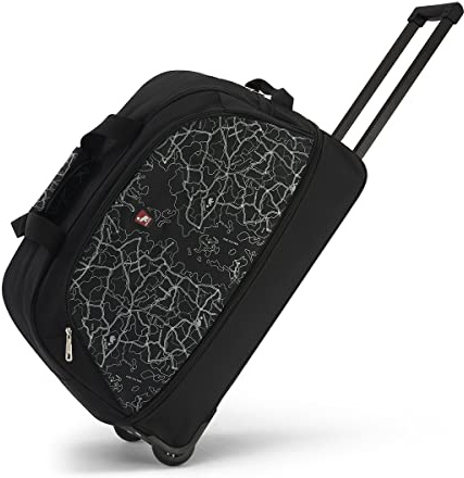 OIWAS Reisetasche mit Rollen, kleine 60L Business Trolley Handgepäck Sporttasche Weekender Damen und Herren Erweiterung, Schwarz