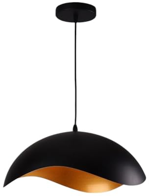 Vetrineinrete® Lampadario a sospensione contemporaneo E27 lampada pendente per cucina isola soggiorno (Nero)