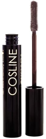 COSLINE Mascara Brown Rubber Brush Nr. 92, Farbe: Braun, Wischfest, Mit Gummibürste, Für perfekt getrennte Wimpern