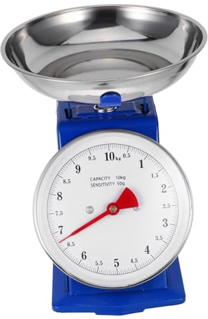 Toyvian Báscula Mecánica de Cocina con Bandeja Extraíble Acero Inoxidable Display Analógico Grande y Resistente Sin Baterías para Medición Precisa Repostería y Preparación de Alimentos