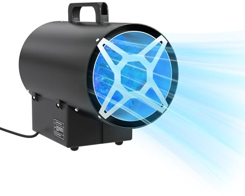 Aufun Gasvärmefläkt 15 KW 220 V, gasvärmare värmekanon gasvärmefläkt gasuppvärmning propangasvärmefläkt 320 m³/h luftflöde, varmluftsgenerator inkl. gasslang och tryckreducerare värmefläkt