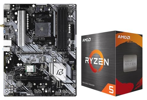 MICRO CENTER AMD 5500 Processor with ASRock B550 Phantom Gam4 Motherboard | CPU Motherboard Combo, AM4, DDR4, M.2, 6 x SATA3 6.0 Gb/s, WiFi, Bluetoothe, ATX, Windows 10/ 11 64-bit Support