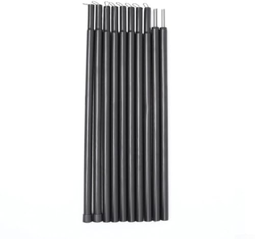 Vasiumic Adjustable Telescopic Tent Poles 10-Pack Rods Camping Canopy Tarp Awning Shelter Beach Sun Shade Windbreak Black 43cm(10 knots)