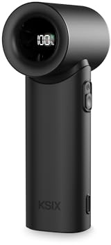 KSIX Ventilador Portátil de Mano AirGo Turbo | Mini Ventilador USB Recargable con Motor de 17.400 RPM | Silencioso, 5 Velocidades y 8h de Autonomía