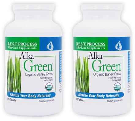 Morter HealthSystem Alka•Green Tablets (2 Pack) Best Process Alkaline — Nutrient Dense Organic Barley Grass Supplement — Natural Source of Enzymes & Amino Acids
