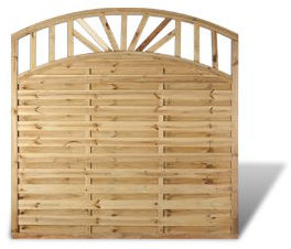 Günstige Terrassen Sichtschutz Zaunfelder im Maß 180 x 180 auf 160 cm (Breite x Höhe) mit Bogenverlauf aus Kiefer/Fichte Holz, druckimprägniert Mainz