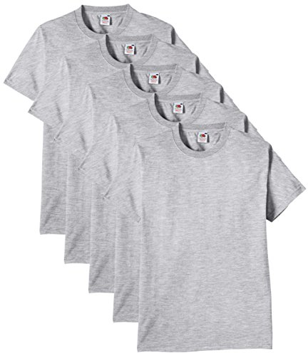 Fruit of the Loom Men's Heavy T Shirt, Heather Grey, L UK