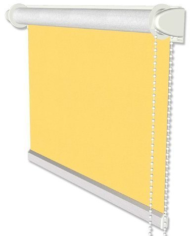 INTERDECO Verdunkelungsrollos/Thermo-Rollo Gelb BxH 83,5 x 175 cm ohne Bohren (Klemmfix-Rollo), Seitenzugrollo mit Silberbeschichtung