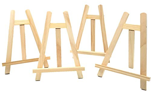 JZK 4 x Table top Small Wood Display Easel Stand for A3 A4 A5 A6 Chalkboard Wedding Sign Poster Birthday Party Photo memo Picture Painting Paper Holder