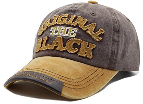 Baseballcap Original The Black Vintage Style Used Washed Look Retro Outdoor Kappe Mütze Cap Schirmmütze Basecap verstellbar (gelb/braun)