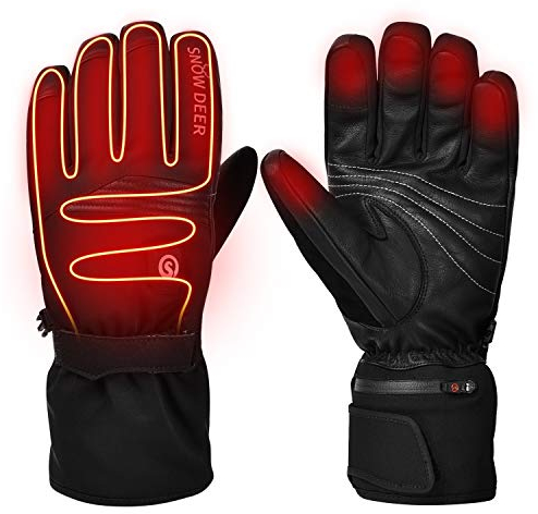 SNOW DEER Beheizte Handschuhe, 7.4V 2200MAH Wiederaufladbarer Lithium-Ionen-Akku, Für Motorrad, Skifahren, Jagen, Angeln, Reiten, Radfahren, Camping, Wandern, Handwärmer