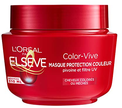 L'Oréal Paris Elseve Color-Vive Maschera Protettiva Colore Arricchito con Peonia/Filtro UV per Capelli Colorati/Mercati 1 Unità