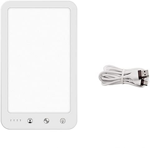 Lampada Per La Terapia Della Luce, 10000 Lux Lampada A Spettro, Senza Raggi ​UV Luminosità Regolabile & Colore, Con 4 Ffunzione Timer, Contro Il Disturbo Affettivo Stagionale,Bianca