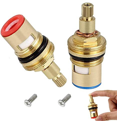 2 Stück Wasserhahn Ventiloberteil Messing Scheibe Ersatz Ventile Keramik-Oberteil Armaturen für Badezimmer Küche in 1/2