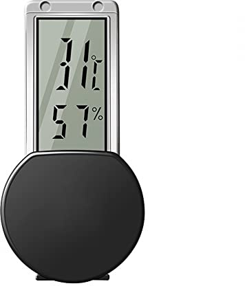 Thermomètre Hygromètre pour Reptiles, Moniteur de Température Numérique avec Ventouse Jauge D'humidité de Température Haute Sensibilité pour Réservoirs de Reptiles Terrariums