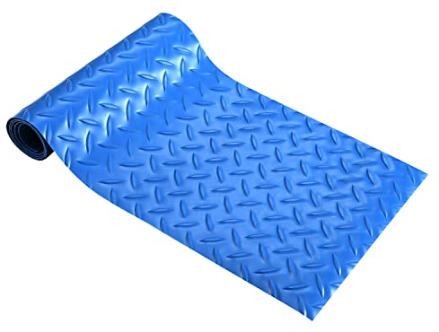 LUTER 24x90cm Tapis Échelle Piscine, 1,5 mm d'Épaisseur Tapis d'Échelle de Piscine Marchepied Antidérapant pour Piscine Hors Sol et Creusée (Bleu, Saule)