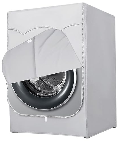 SCHYIDA Waschmaschine Abdeckung Wasserdicht Waschmaschinenabdeckung Abdeckung für Toplader Waschmaschine Wäschetrockner Abdeckung Waschmaschinengehäuse 85cm * 60cm * 60cm, Silber