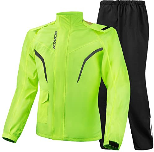 Scoyco Motorrad-Regen-Anzug Reflektierende Arbeits-Regen-Jacke und Hose Herren Damen Alle Sport Bauernhof Fischen Motorradfahren